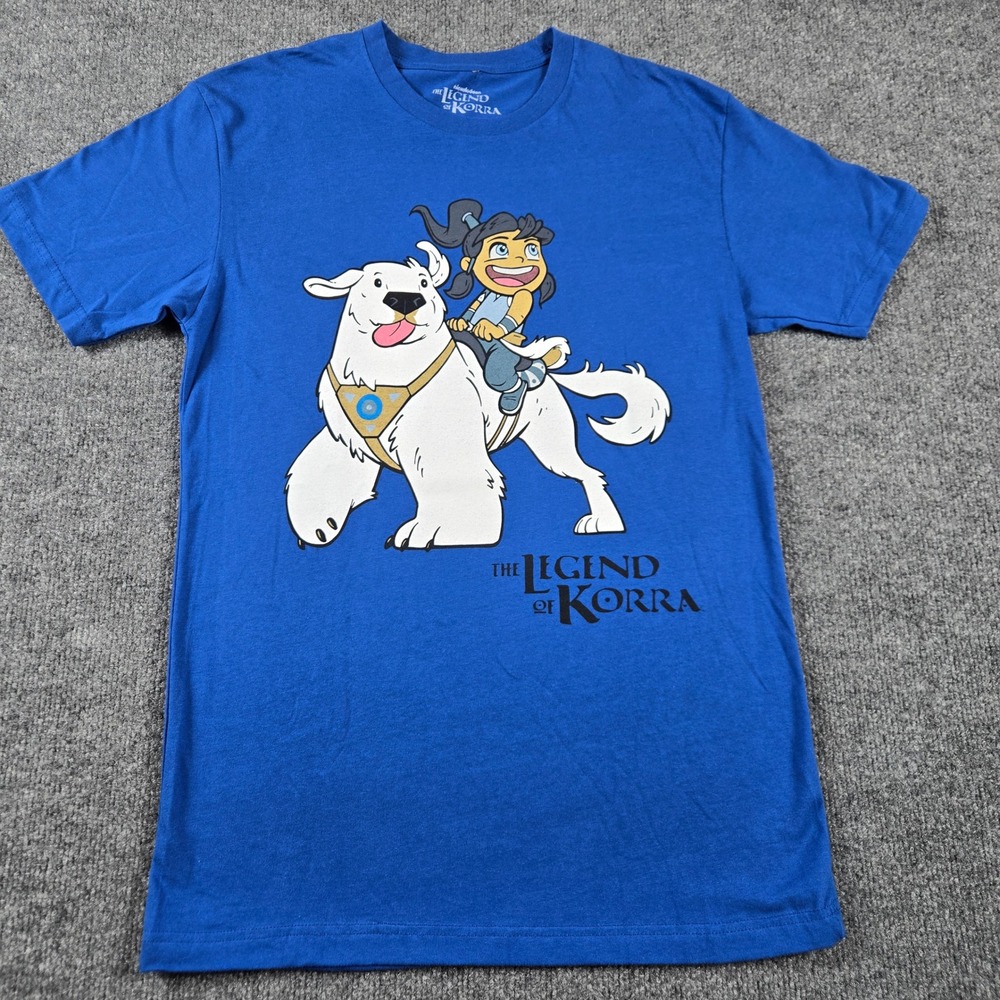 Nickelodeon Legend of Korra T-Shirt Small Blue Korra Naga Graphic Tee